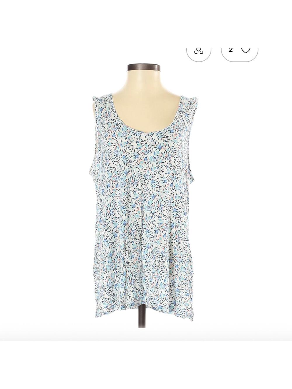 White House Black Market Blue Rayon Spandex Tank Top Size M